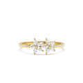 Marquise Shaped Diamond Flower Design Statement Ring in 14K Gold — view 1