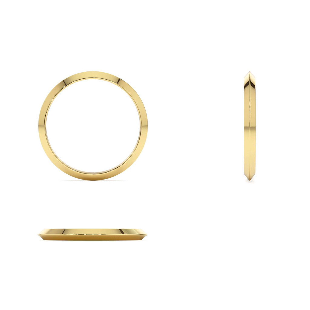 2MM Knife Edge Wedding Band in 14K Gold — view 3