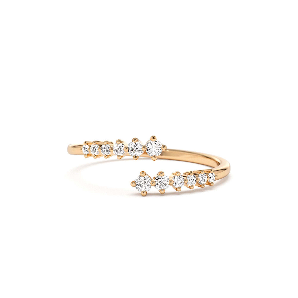 Wrapped Diamond Ring in 14K Gold — view 5