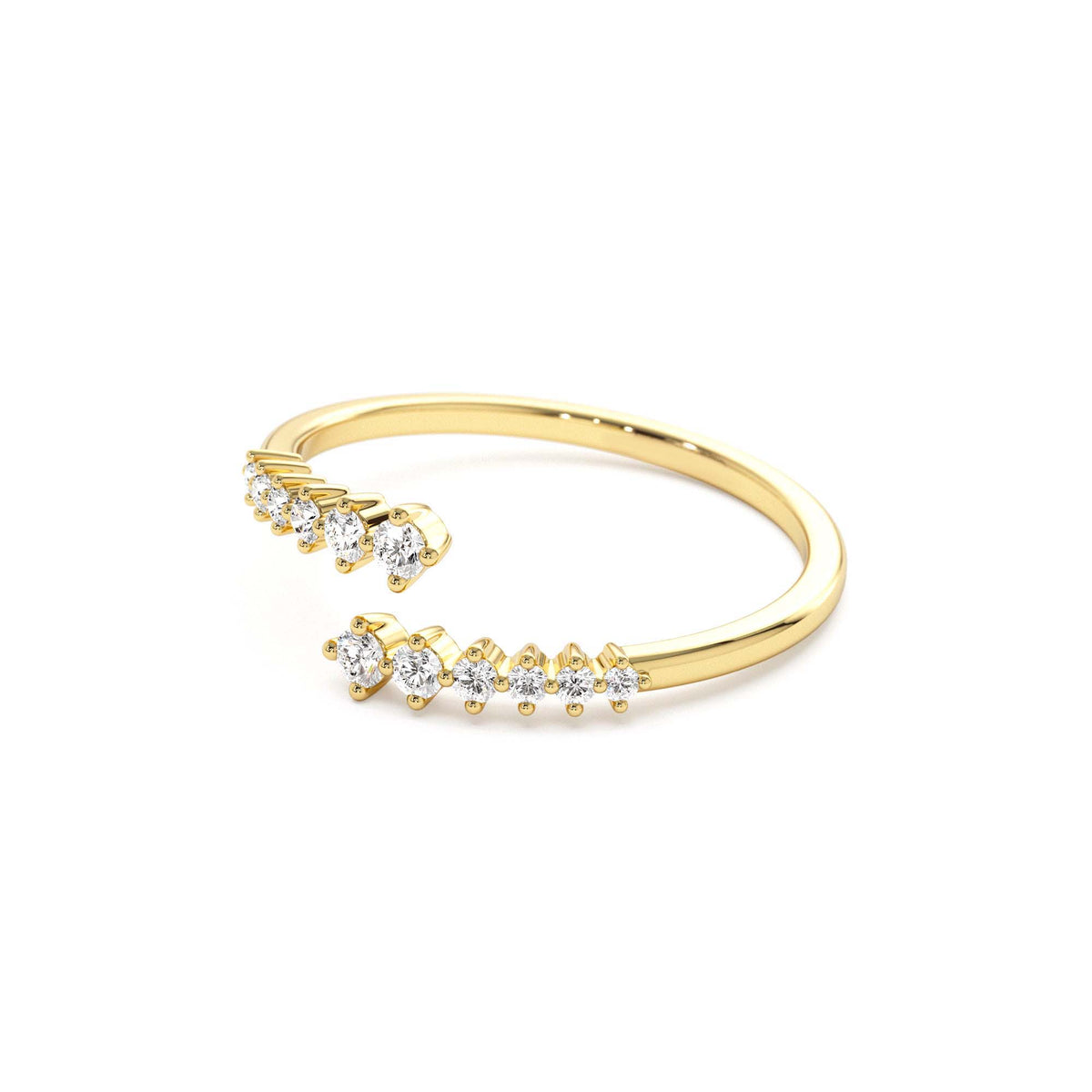 Wrapped Diamond Ring in 14K Gold — view 2