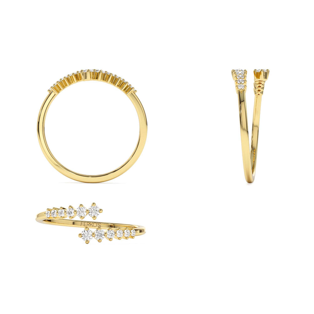 Wrapped Diamond Ring in 14K Gold — view 3