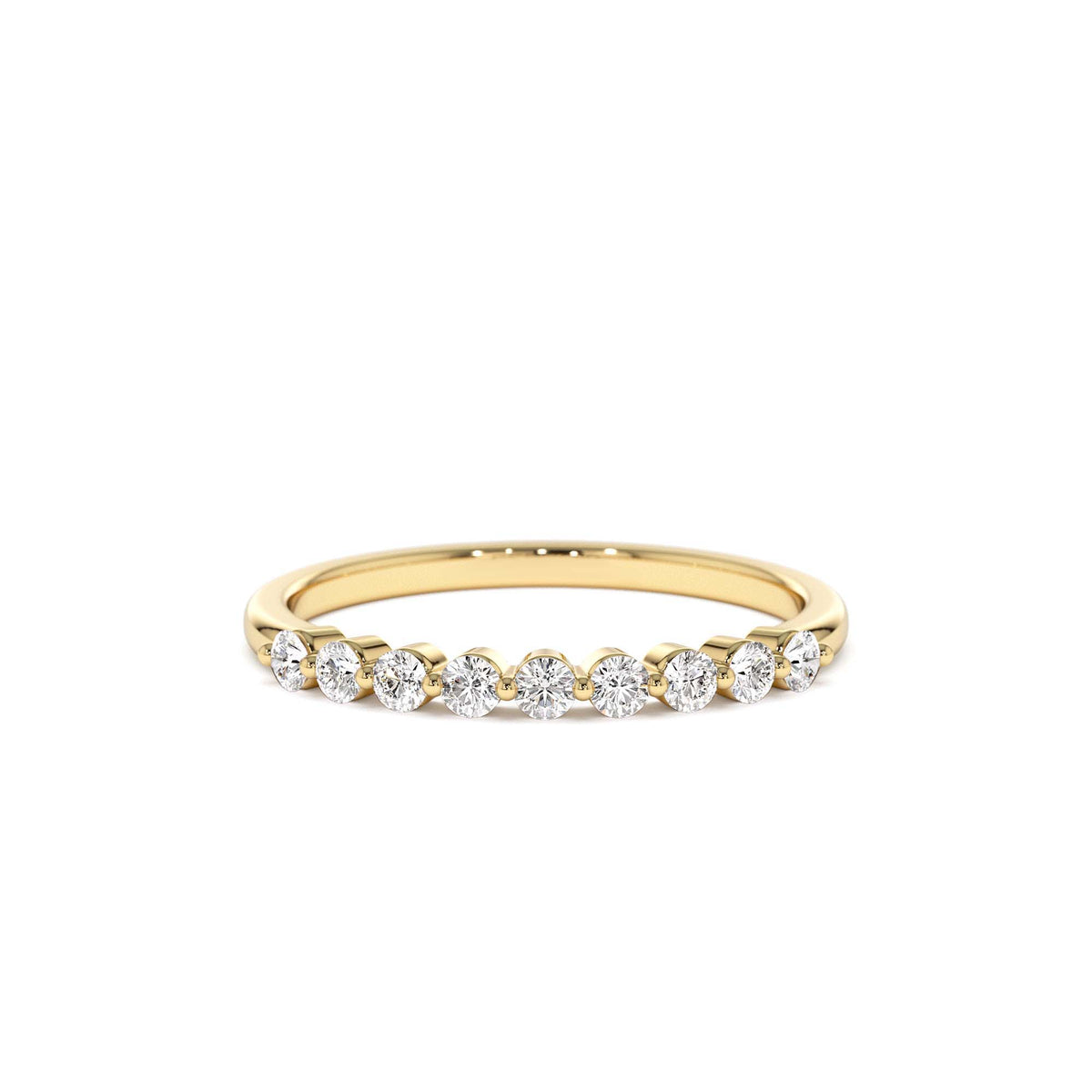 Single Shared Prong Diamond Wedding Ring 0.30 CTW in 14K Gold — view 1