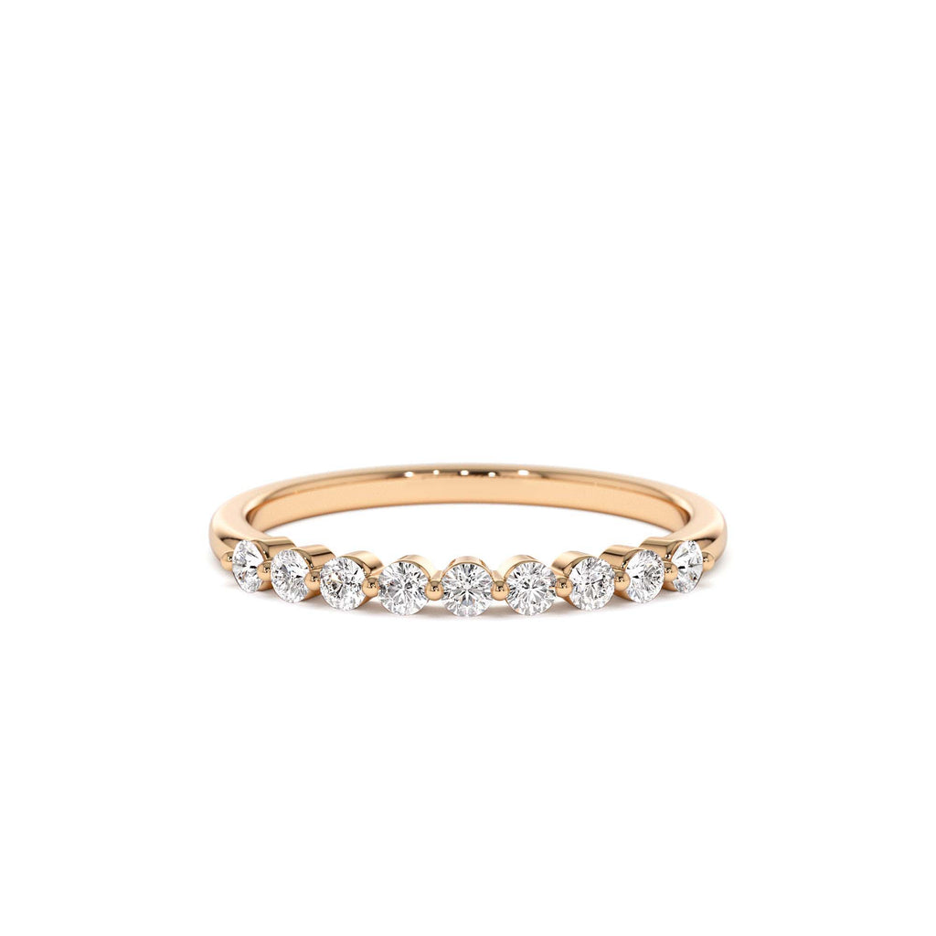 Single Shared Prong Diamond Wedding Ring 0.30 CTW in 14K Gold — view 5