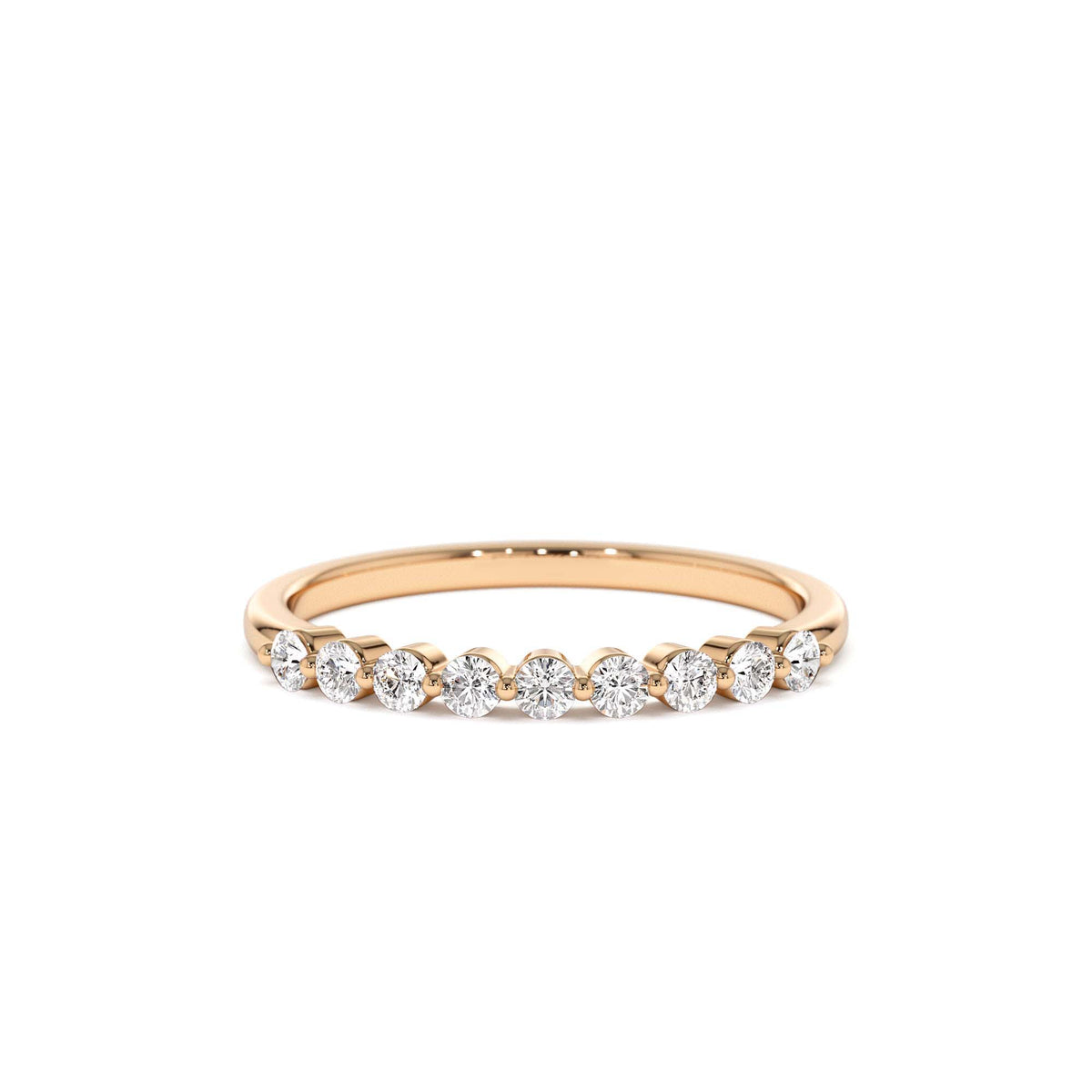 Single Shared Prong Diamond Wedding Ring 0.30 CTW in 14K Gold — view 5