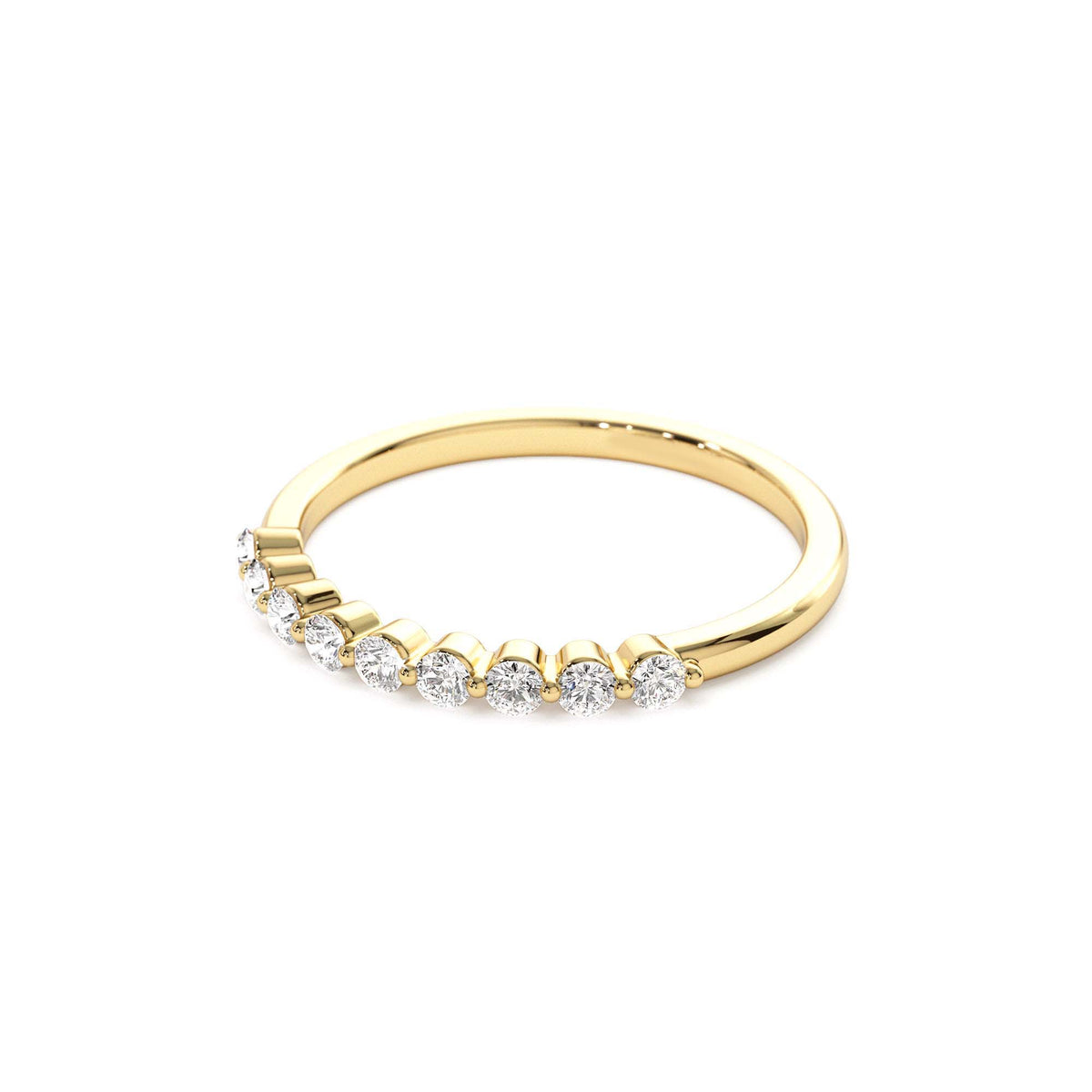 Single Shared Prong Diamond Wedding Ring 0.30 CTW in 14K Gold — view 2