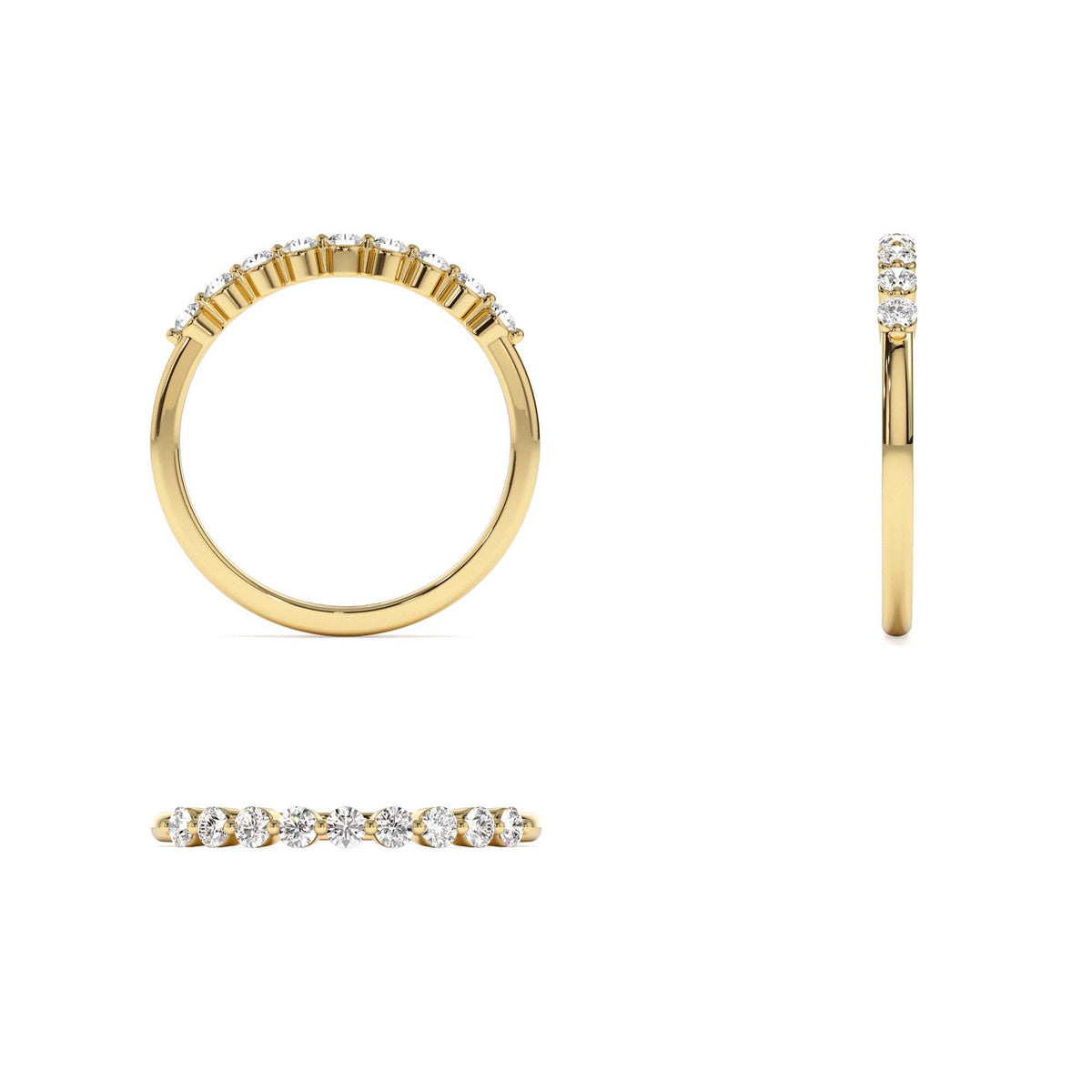 Single Shared Prong Diamond Wedding Ring 0.30 CTW in 14K Gold — view 3