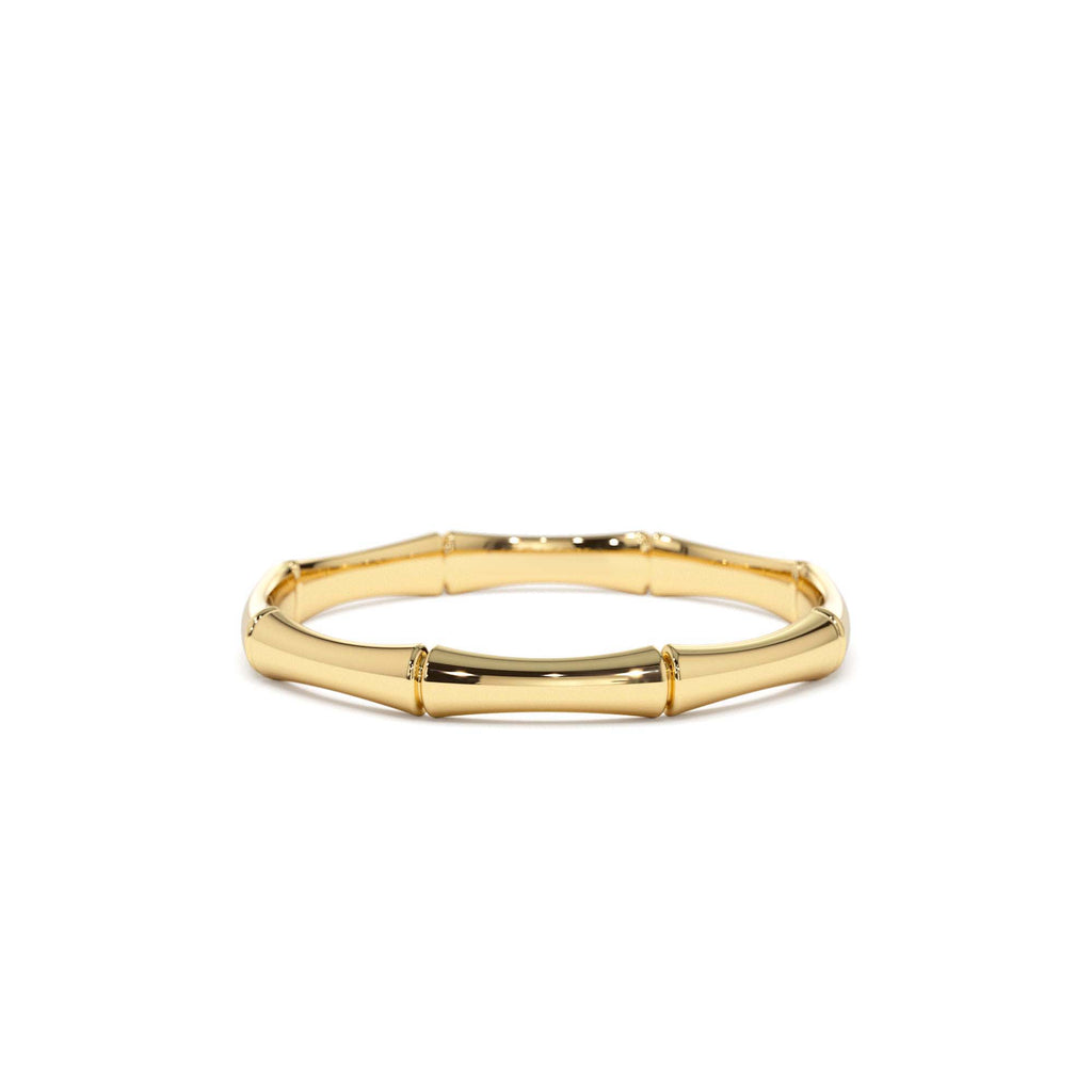 Dainty Minimal Bamboo Gold Ring in 14K Gold — view 1