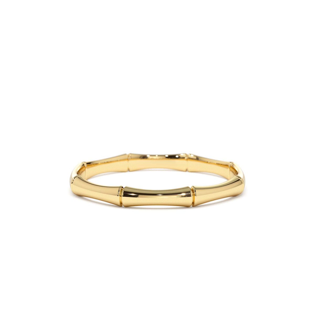 Dainty Minimal Bamboo Gold Ring in 14K Gold — view 1