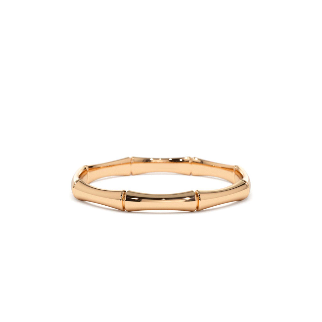 Dainty Minimal Bamboo Gold Ring in 14K Gold — view 5