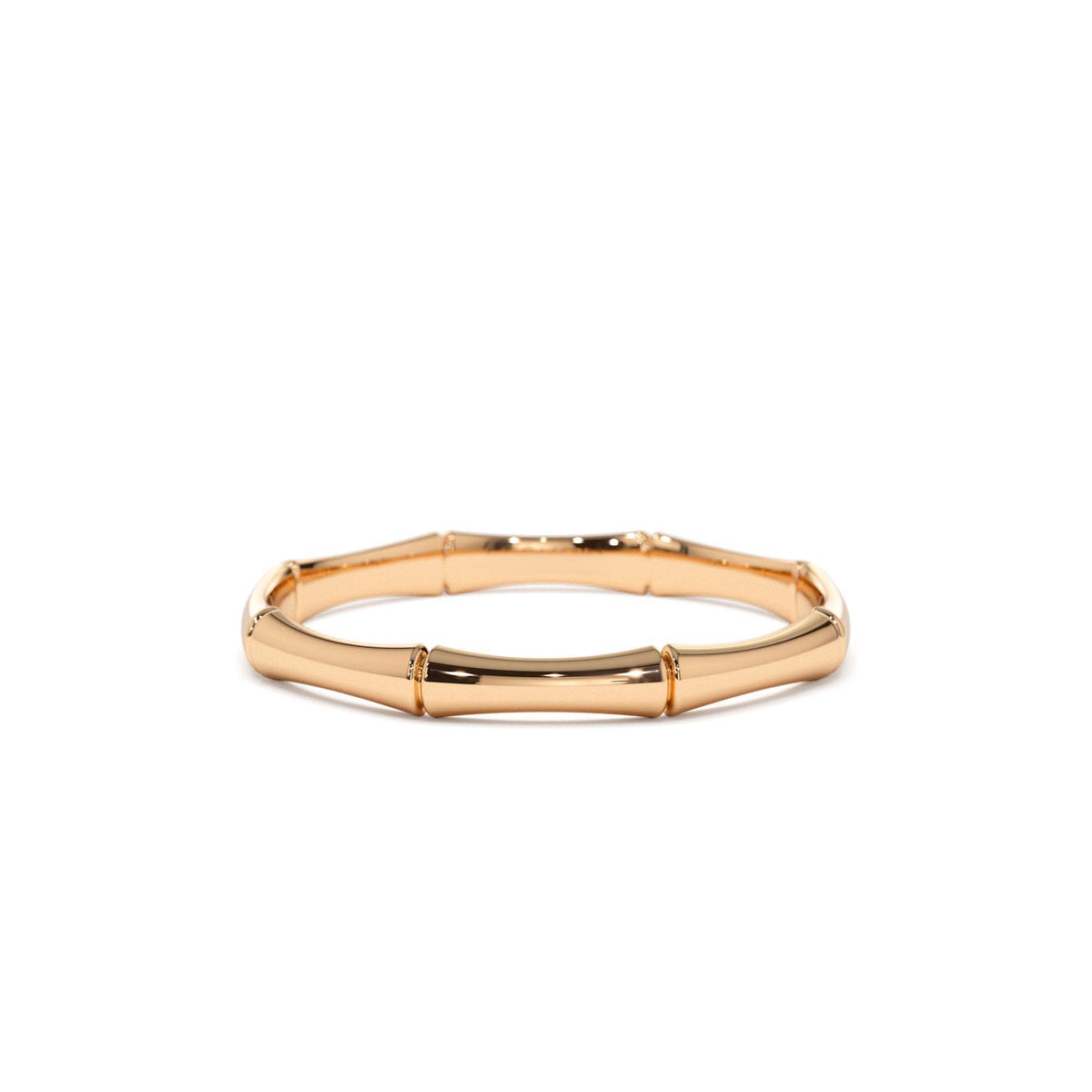 Dainty Minimal Bamboo Gold Ring in 14K Gold — view 5