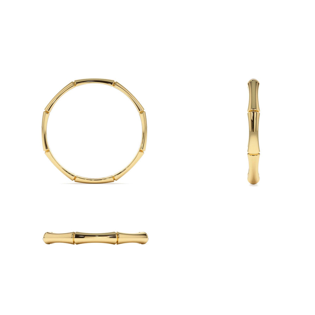 Dainty Minimal Bamboo Gold Ring in 14K Gold — view 3