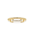 Braided Stackable Pave Diamond Ring in 14K Gold — view 1