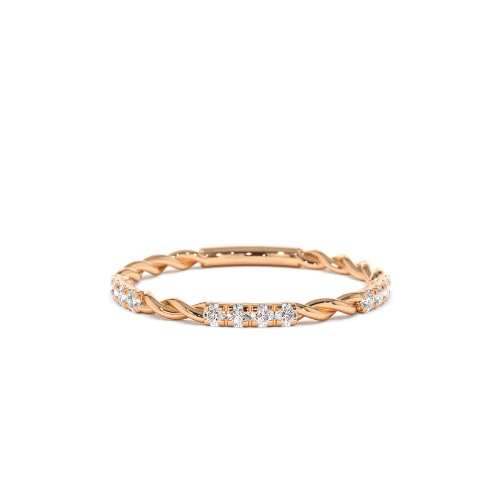 Twisted Rope 3/4 Eternity Diamond Ring in 14K Gold — view 5