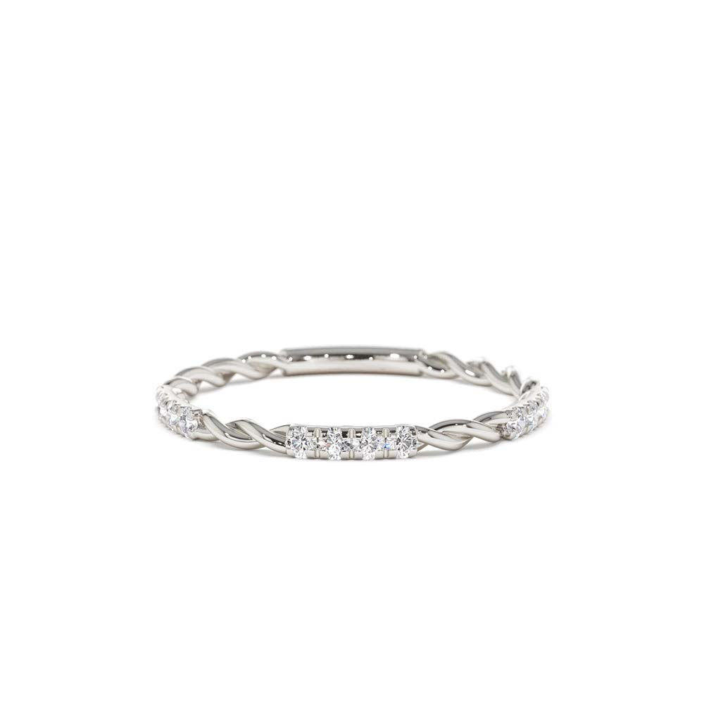 Twisted Rope 3/4 Eternity Diamond Ring in 14K Gold — view 4