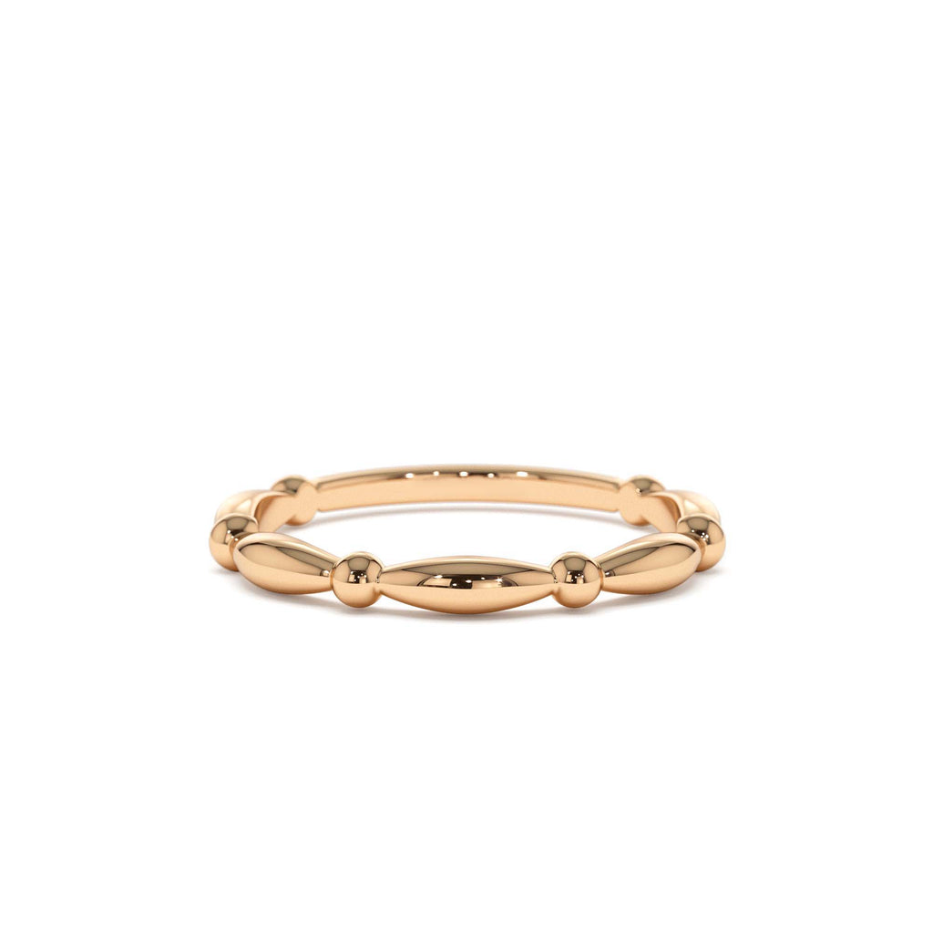 Cute Bead Stacking Band in 14K Gold — view 5