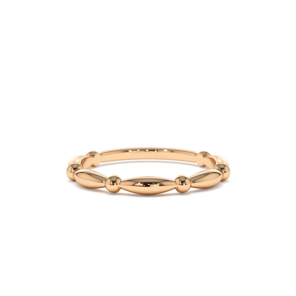 Cute Bead Stacking Band in 14K Gold — view 5