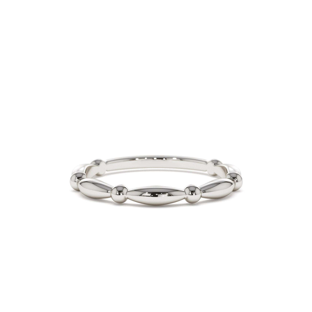 Cute Bead Stacking Band in 14K Gold — view 4