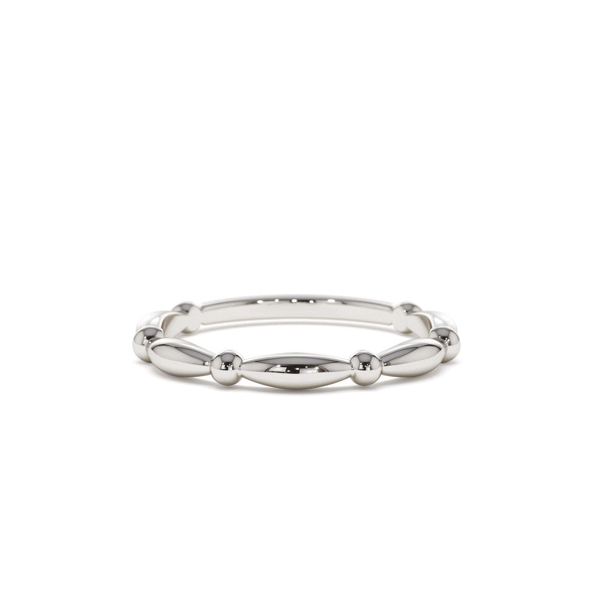 Cute Bead Stacking Band in 14K Gold — view 4