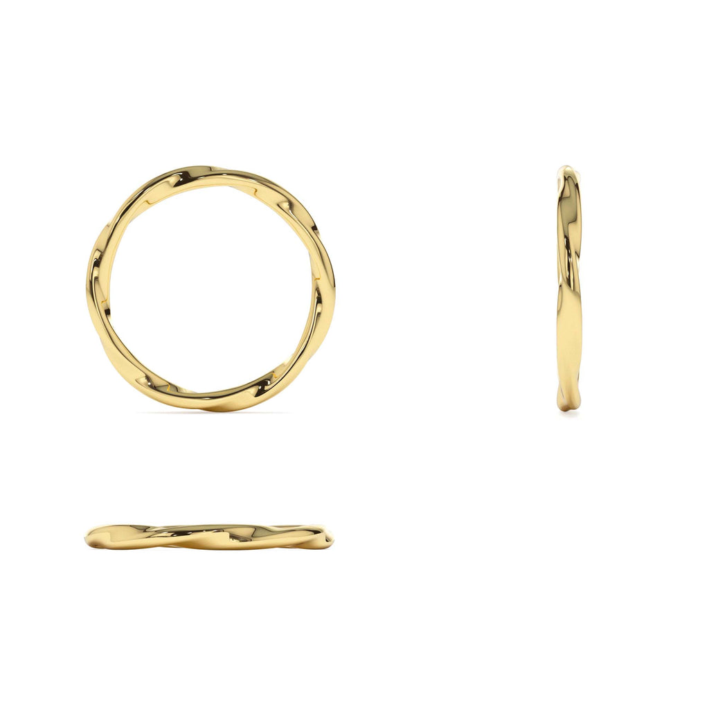 Wavy Promise Ring in 14K Gold — view 3