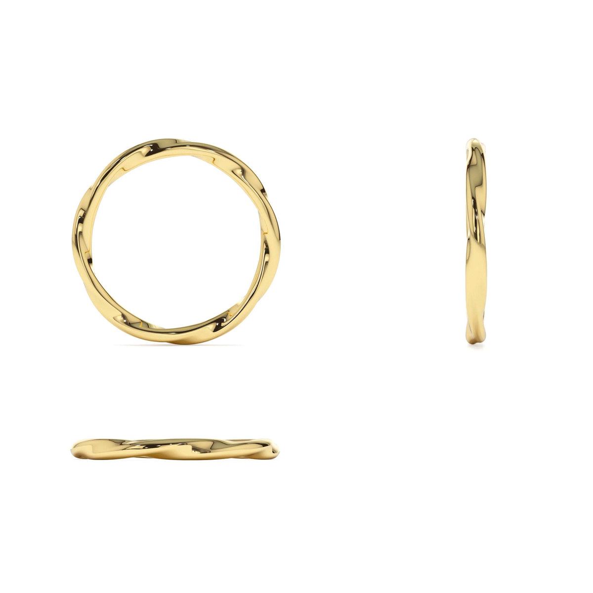 Wavy Promise Ring in 14K Gold — view 3