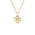 Single Diamond Clover Necklace in 14K Gold — view 1