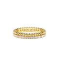 Stacked Beaded Ring with Diamond Ring in 14K Gold — view 1