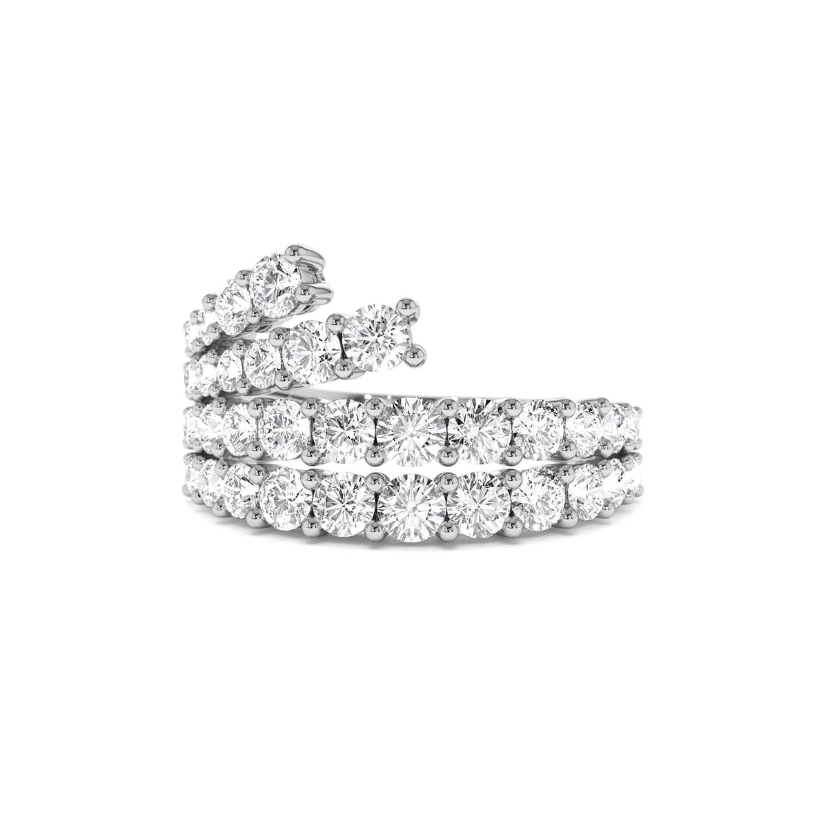 Wave Diamond Statement Ring in 14K Gold — view 4