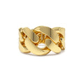 Chunky Cuban Curb Chain Link Ring in 14K Gold — view 1