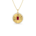Ruby and Diamond Medallion Necklace in 14K Gold — view 1