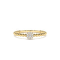 Beaded Floral Diamond Ring in 14K Gold — view 1