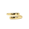 Plain Gold Crossover Ring in 14K Gold — view 1