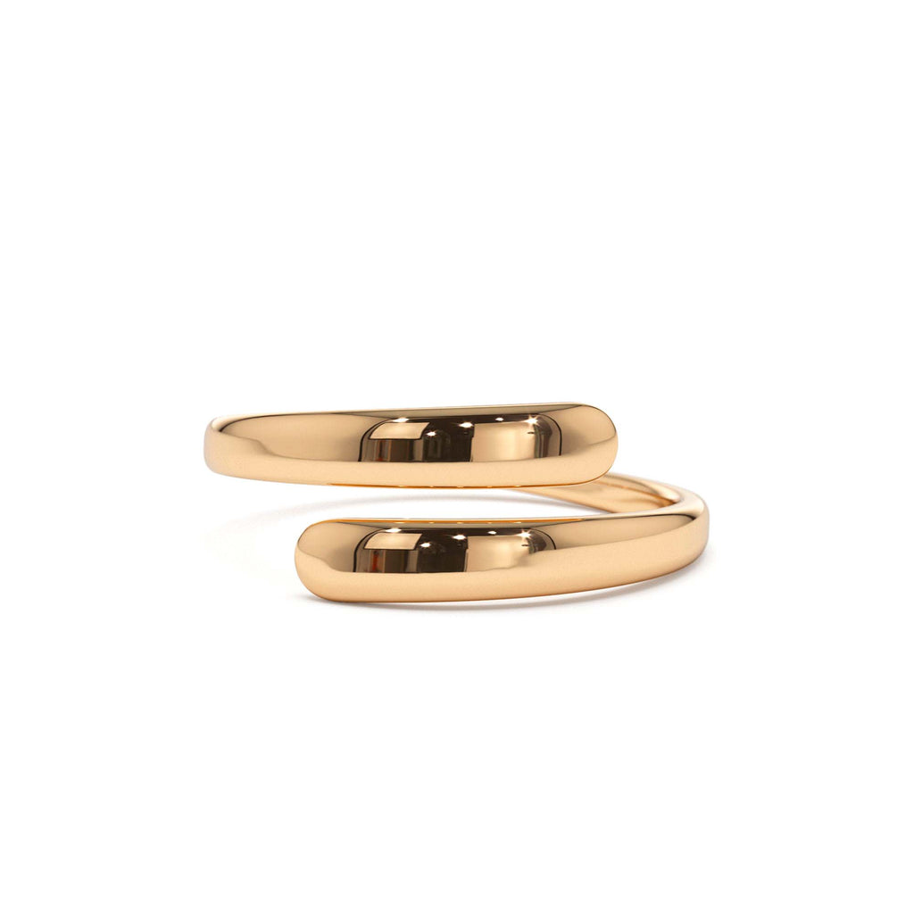 Plain Gold Crossover Ring in 14K Gold — view 5