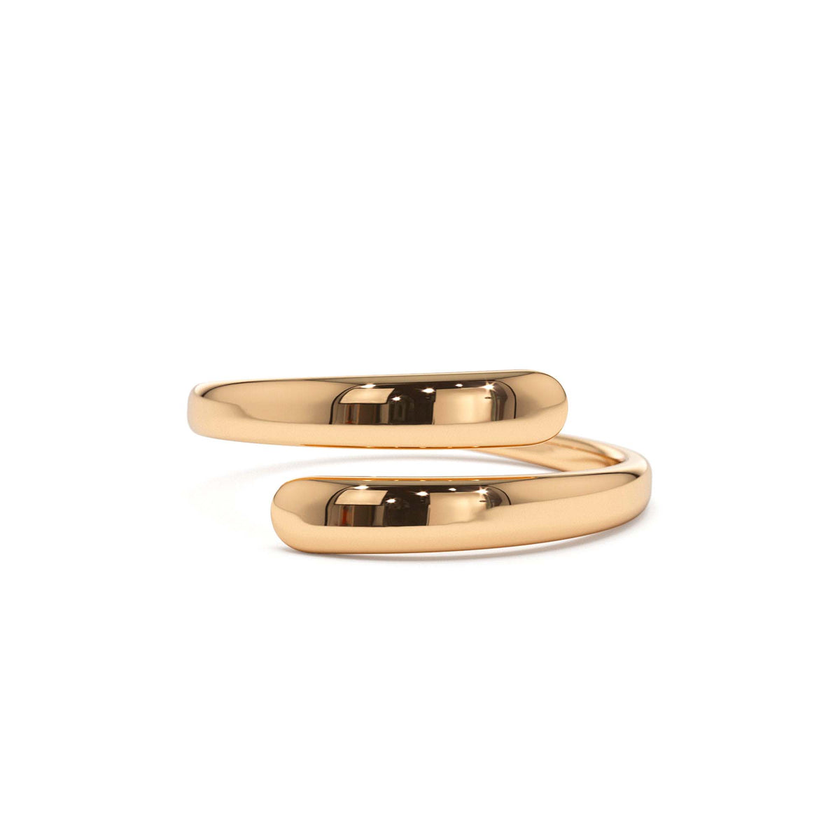 Plain Gold Crossover Ring in 14K Gold — view 5