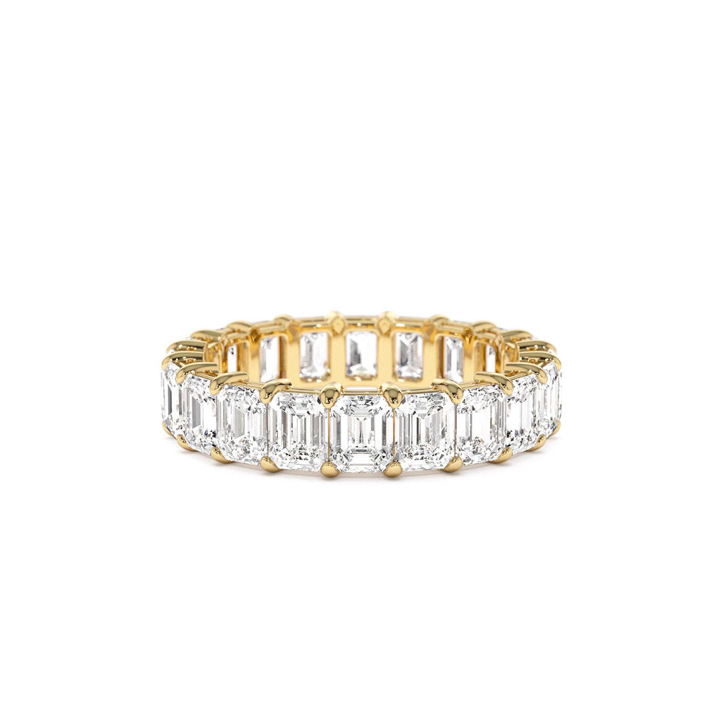 4.5 CTW Prong Setting Full Eternity Emerald Lab-Grown Diamond Ring in 14K Gold — view 1