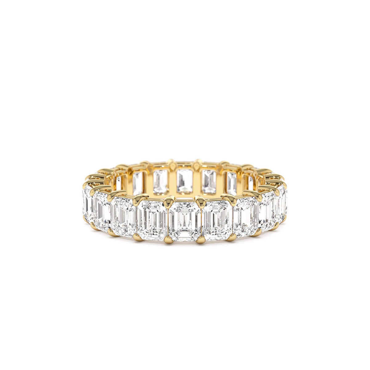 4.5 CTW Prong Setting Full Eternity Emerald Lab-Grown Diamond Ring in 14K Gold — view 1