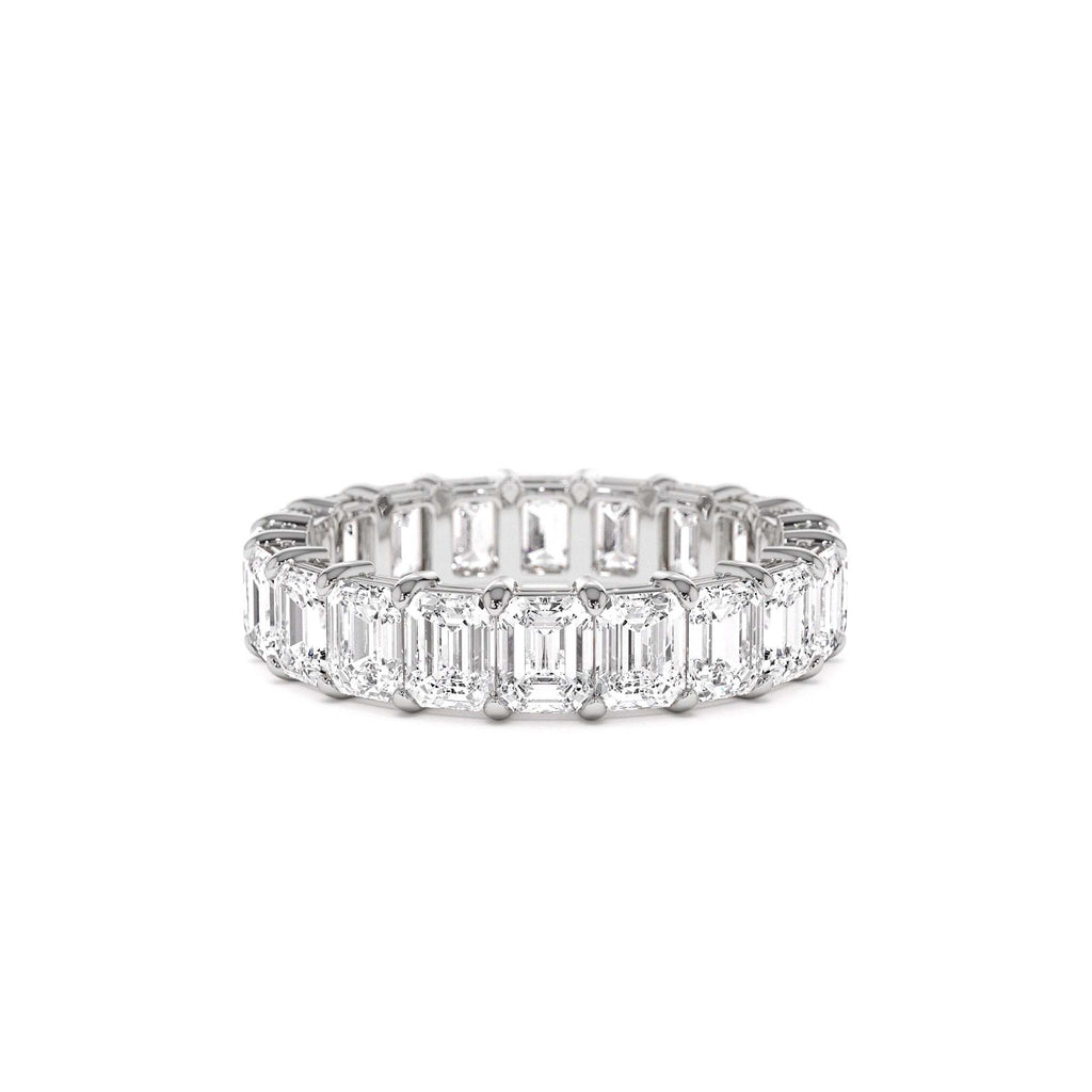 4.5 CTW Prong Setting Full Eternity Emerald Lab-Grown Diamond Ring in 14K Gold — view 4