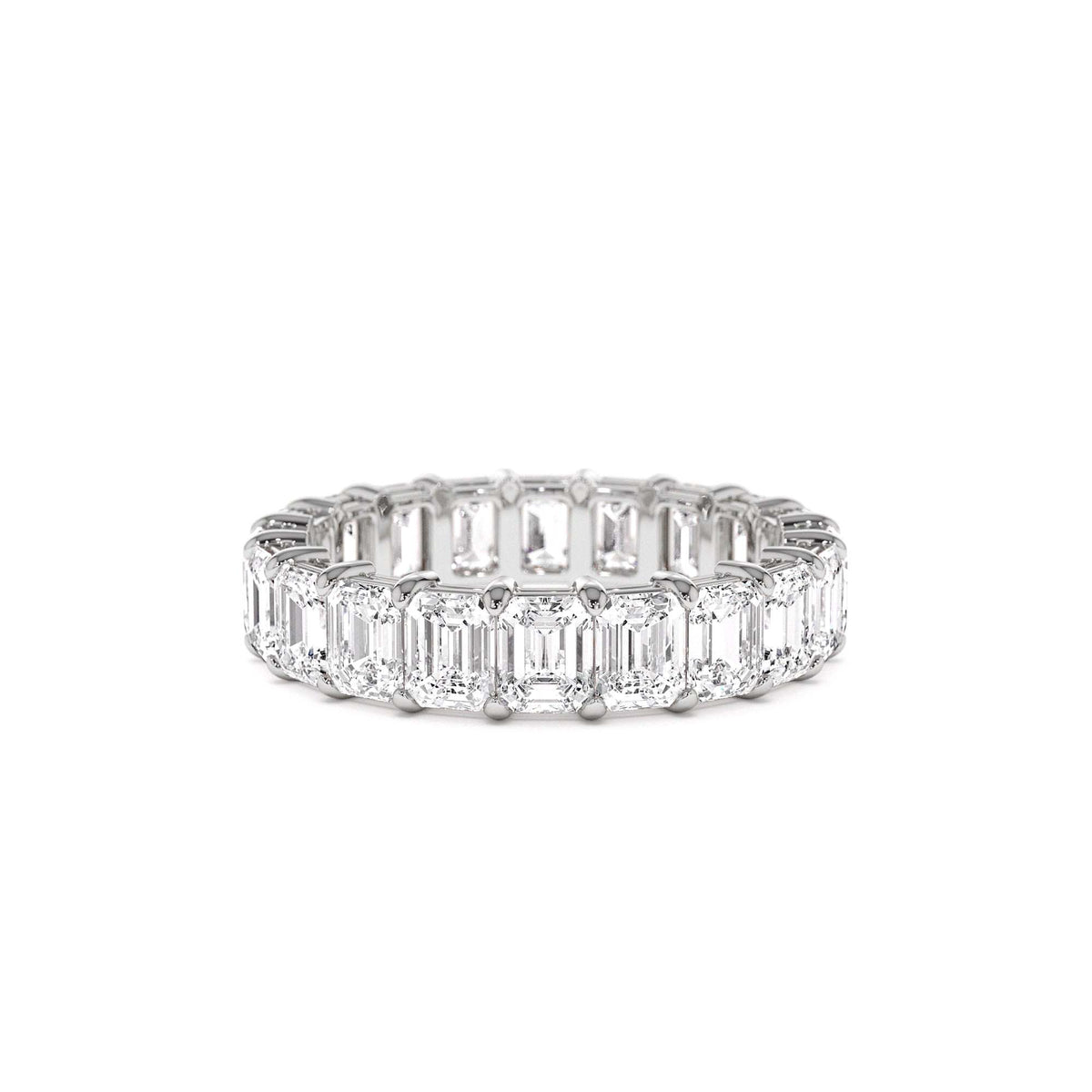 4.5 CTW Prong Setting Full Eternity Emerald Lab-Grown Diamond Ring in 14K Gold — view 4