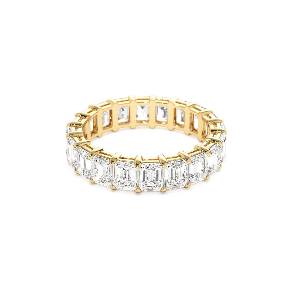 4.5 CTW Prong Setting Full Eternity Emerald Lab-Grown Diamond Ring in 14K Gold — view 2