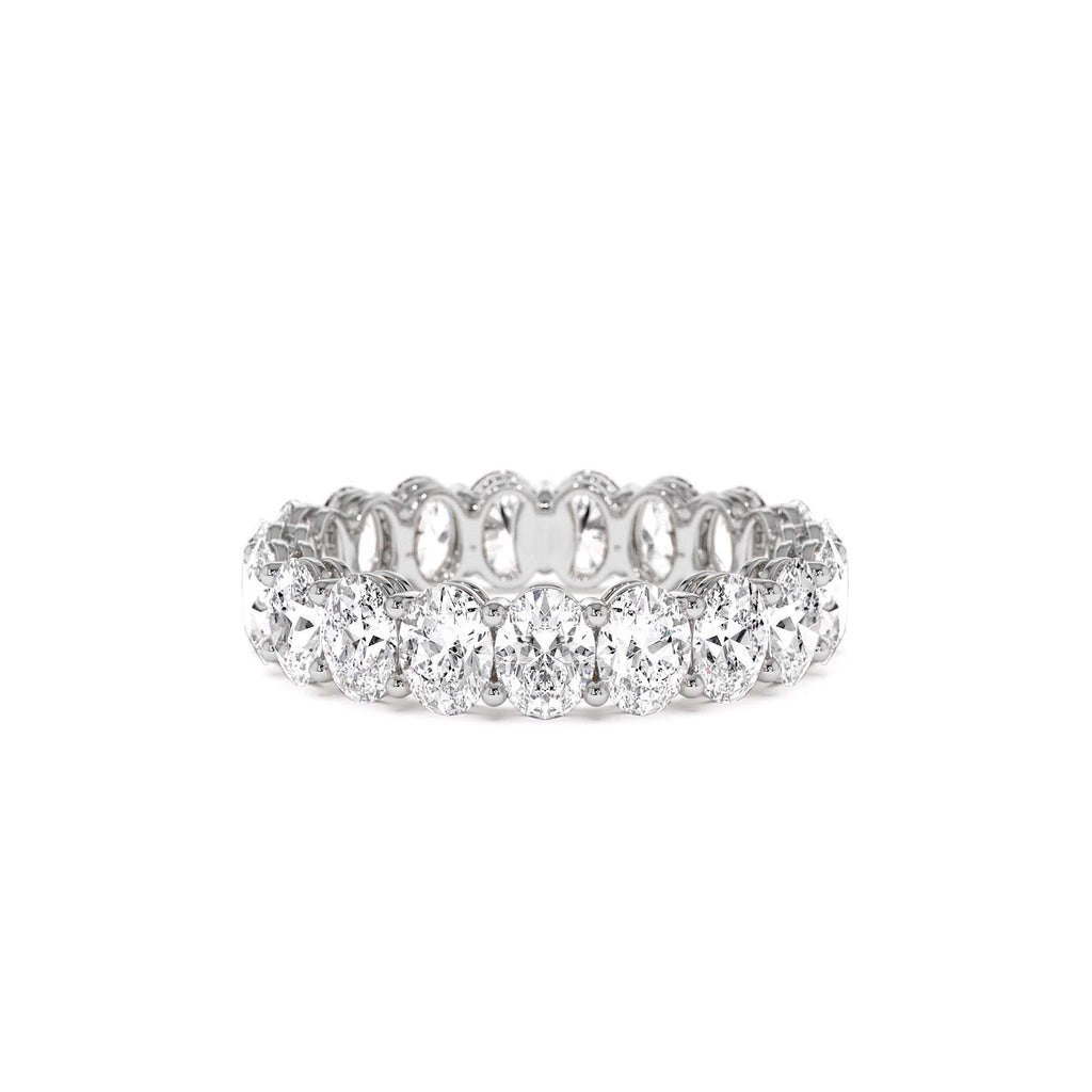 3.5 CTW Prong Setting Full Eternity Oval Shape Lab-Grown Diamond Ring in 14K Gold — view 4