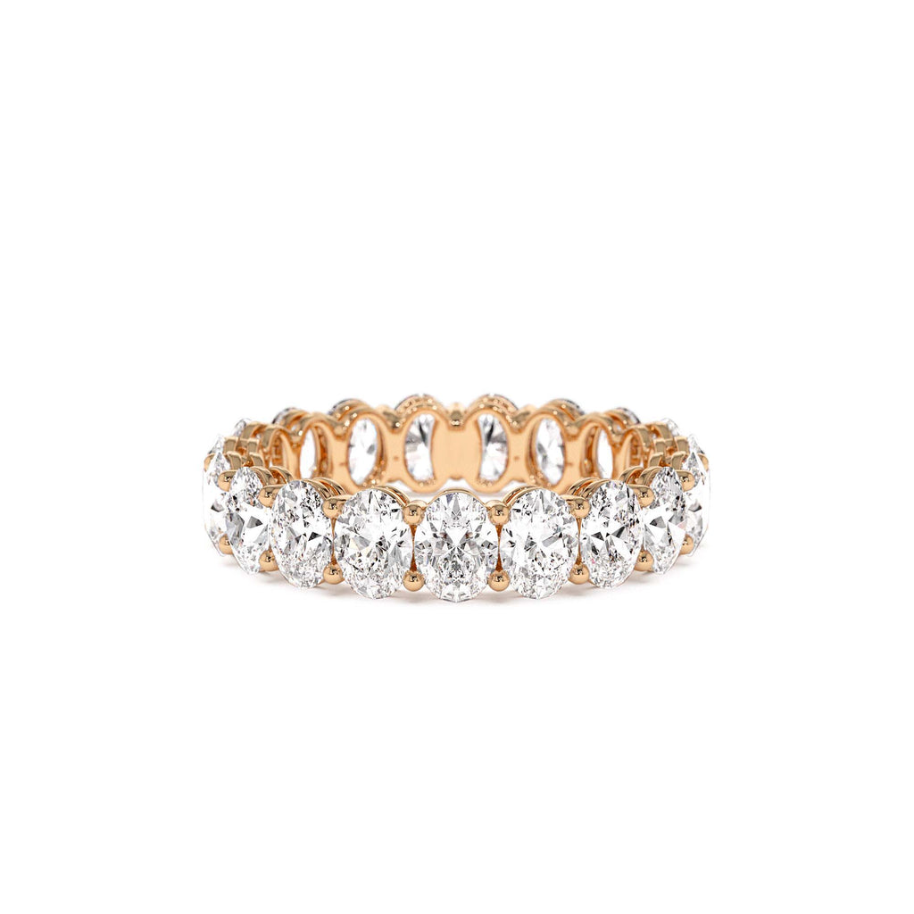 3.5 CTW Prong Setting Full Eternity Oval Shape Lab-Grown Diamond Ring in 14K Gold — view 5