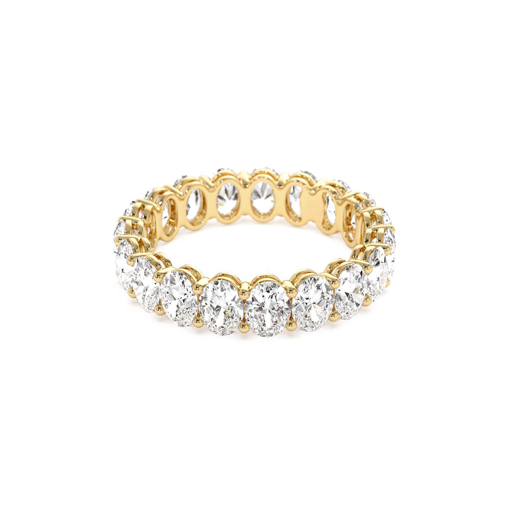 3.5 CTW Prong Setting Full Eternity Oval Shape Lab-Grown Diamond Ring in 14K Gold — view 2