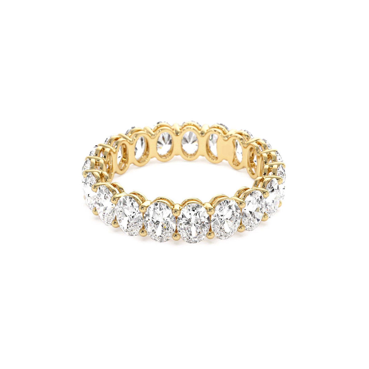3.5 CTW Prong Setting Full Eternity Oval Shape Lab-Grown Diamond Ring in 14K Gold — view 2