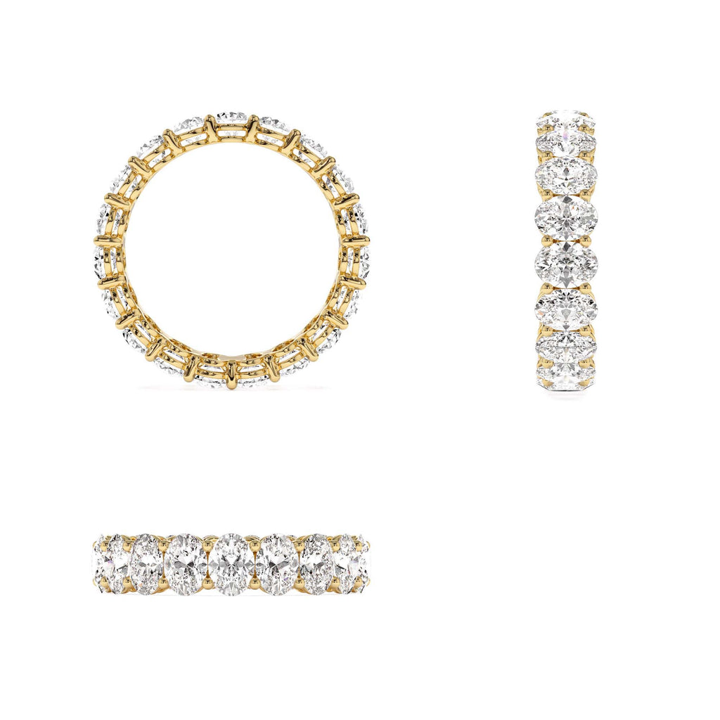3.5 CTW Prong Setting Full Eternity Oval Shape Lab-Grown Diamond Ring in 14K Gold — view 3
