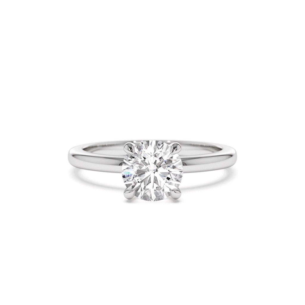 0.75 - 1.50 CTW Four Prong Setting Round Shape Lab-Grown Diamond Engagement Ring in 14K Gold — view 4