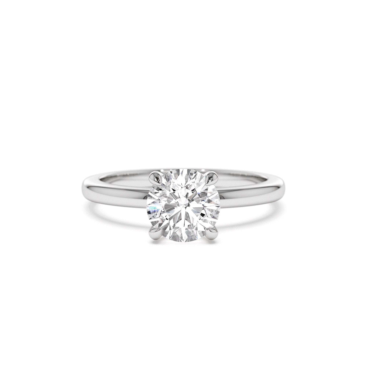 0.75 - 1.50 CTW Four Prong Setting Round Shape Lab-Grown Diamond Engagement Ring in 14K Gold — view 4