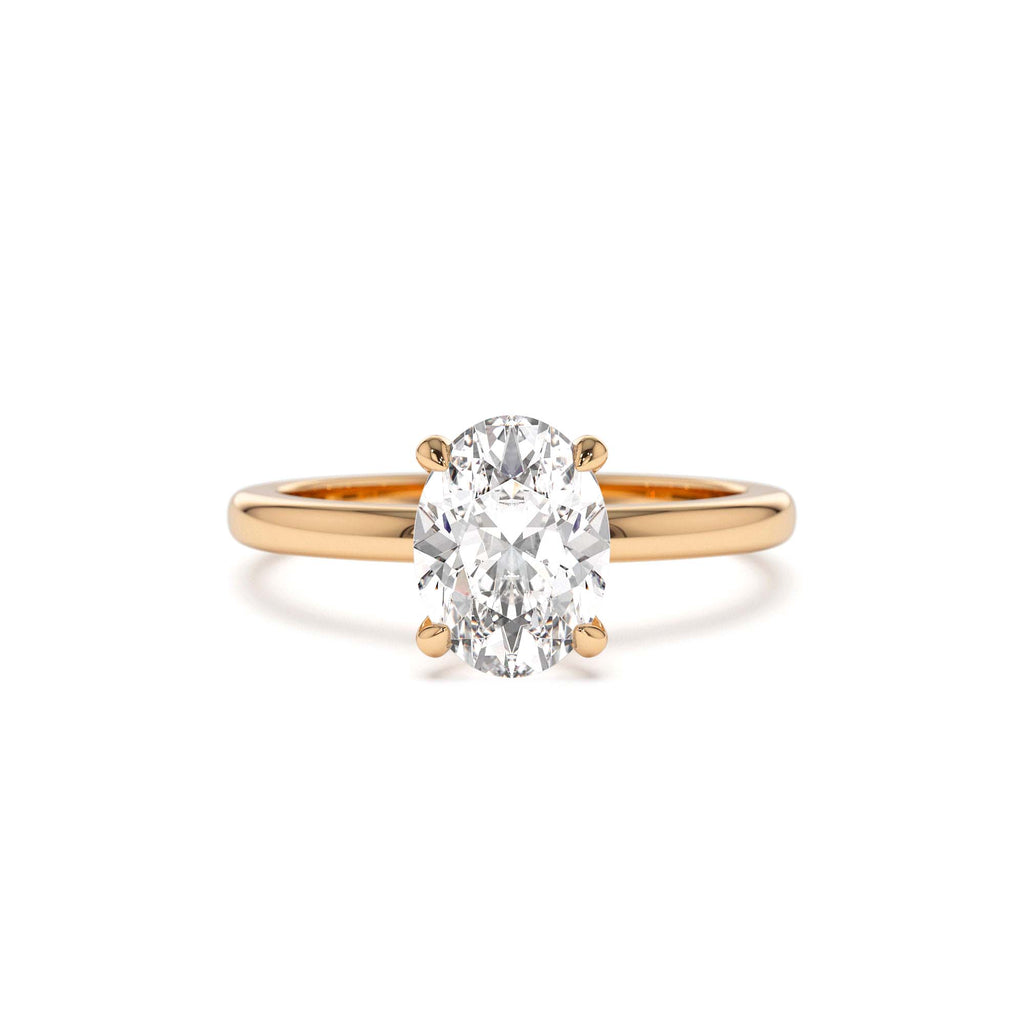 0.75 - 1.50 CTW Four Prong Setting Oval Shaped Lab-Grown Diamond Engagement Ring in 14K Gold — view 5