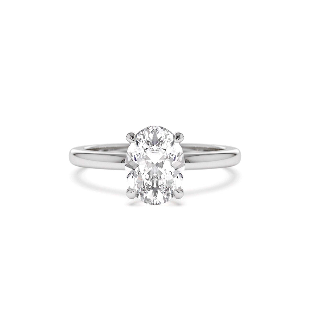 0.75 - 1.50 CTW Four Prong Setting Oval Shaped Lab-Grown Diamond Engagement Ring in 14K Gold — view 4