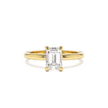 0.75 - 1.50 CTW Four Prong Setting Emerald Cut Lab-Grown Diamond Engagement Ring in 14K Gold — view 1