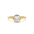 0.75 - 1.50 CTW Bezel Setting Round Shape Lab-Grown Diamond Engagement Ring in 14K Gold — view 1