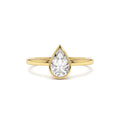 0.75 - 1.50 CTW Bezel Setting Pear Shaped Lab-Grown Diamond Engagement Ring in 14K Gold — view 1